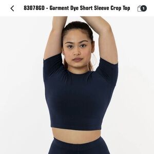 LA Apparel Garment Dye Short Sleeve Crop Top